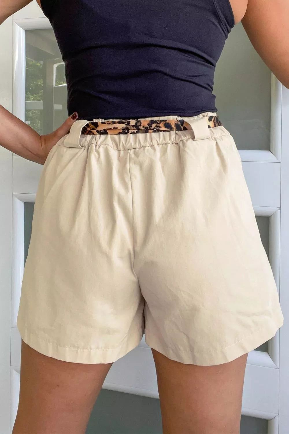 High-Waisted Pleated Shorts Secondary image