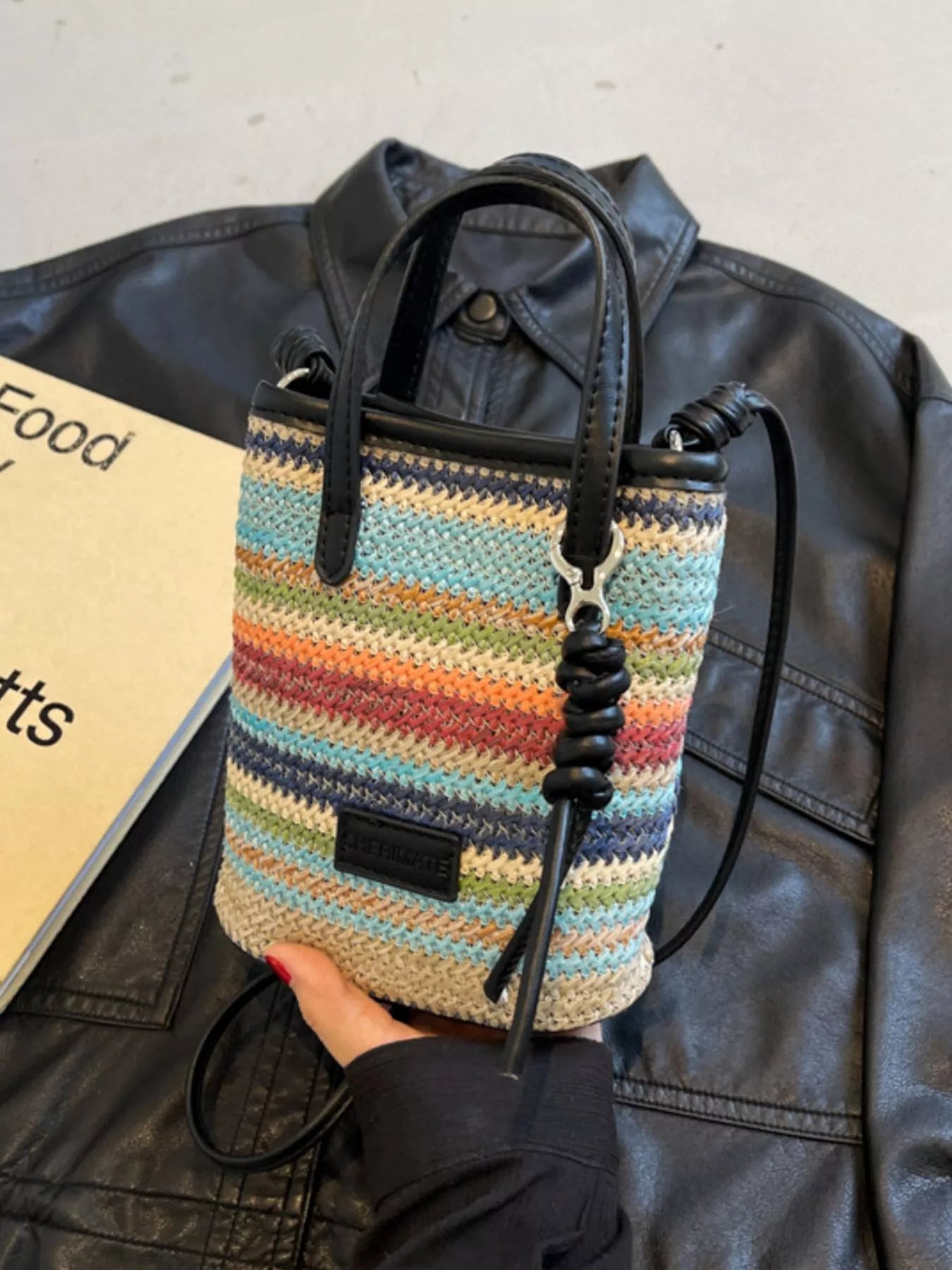 Striped Woven Mini Crossbody Bag Secondary image