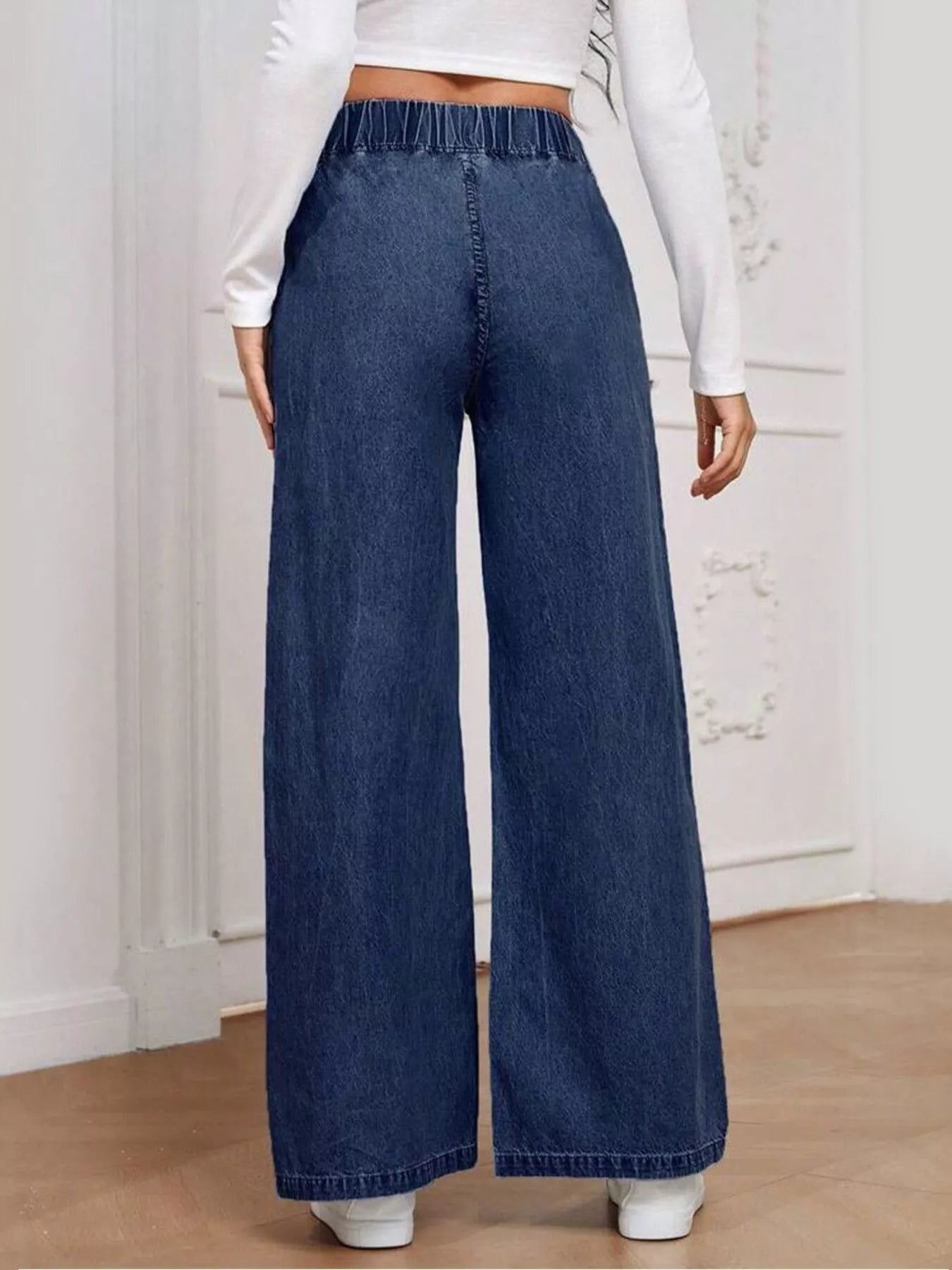 Elastic Waist Wide Leg Jeans Secondary image
