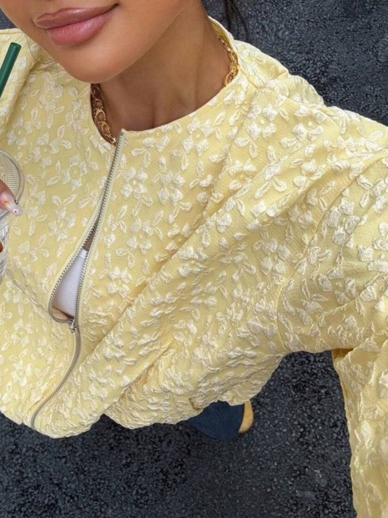 Textured Zip Up Jacket Secondary image