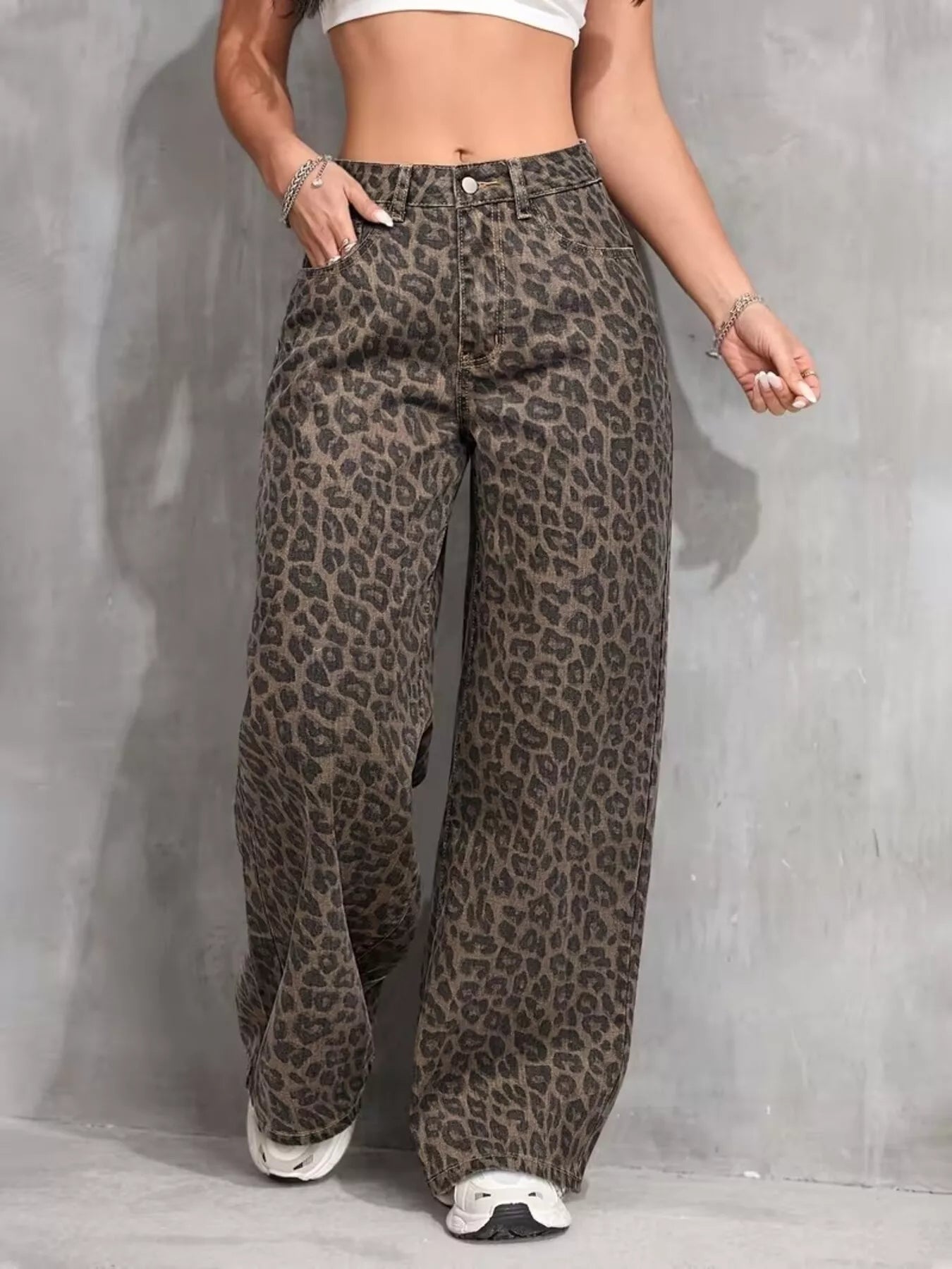 Leopard Wide Leg Jeans Secondary image