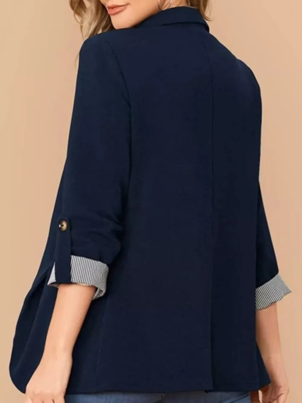 Lapel Collar Roll-Tab Sleeve Blazer Secondary image