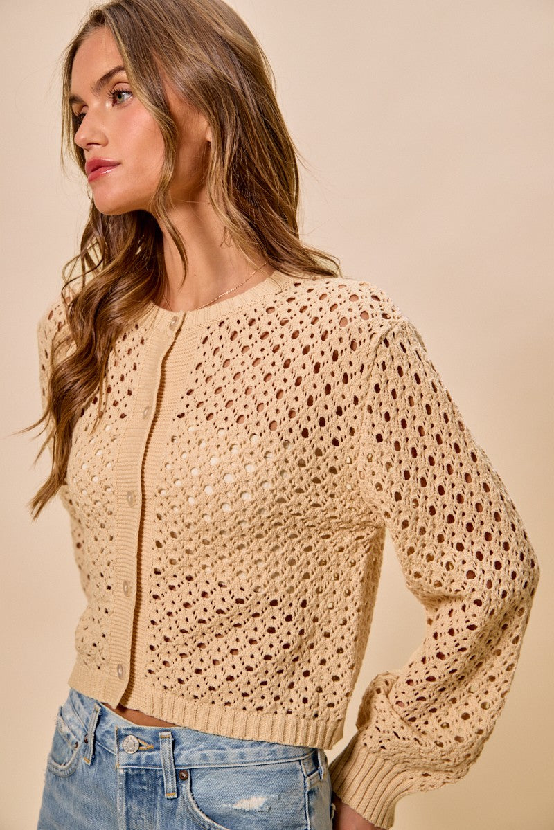 SO ME Open Knitted Button Down Cardigan Sweater Top Secondary image