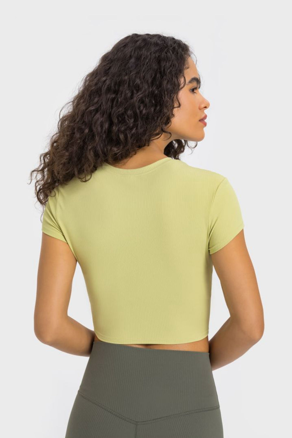 Millennia Round Neck Short Sleeve Cropped Sports T-Shirt Secondary image