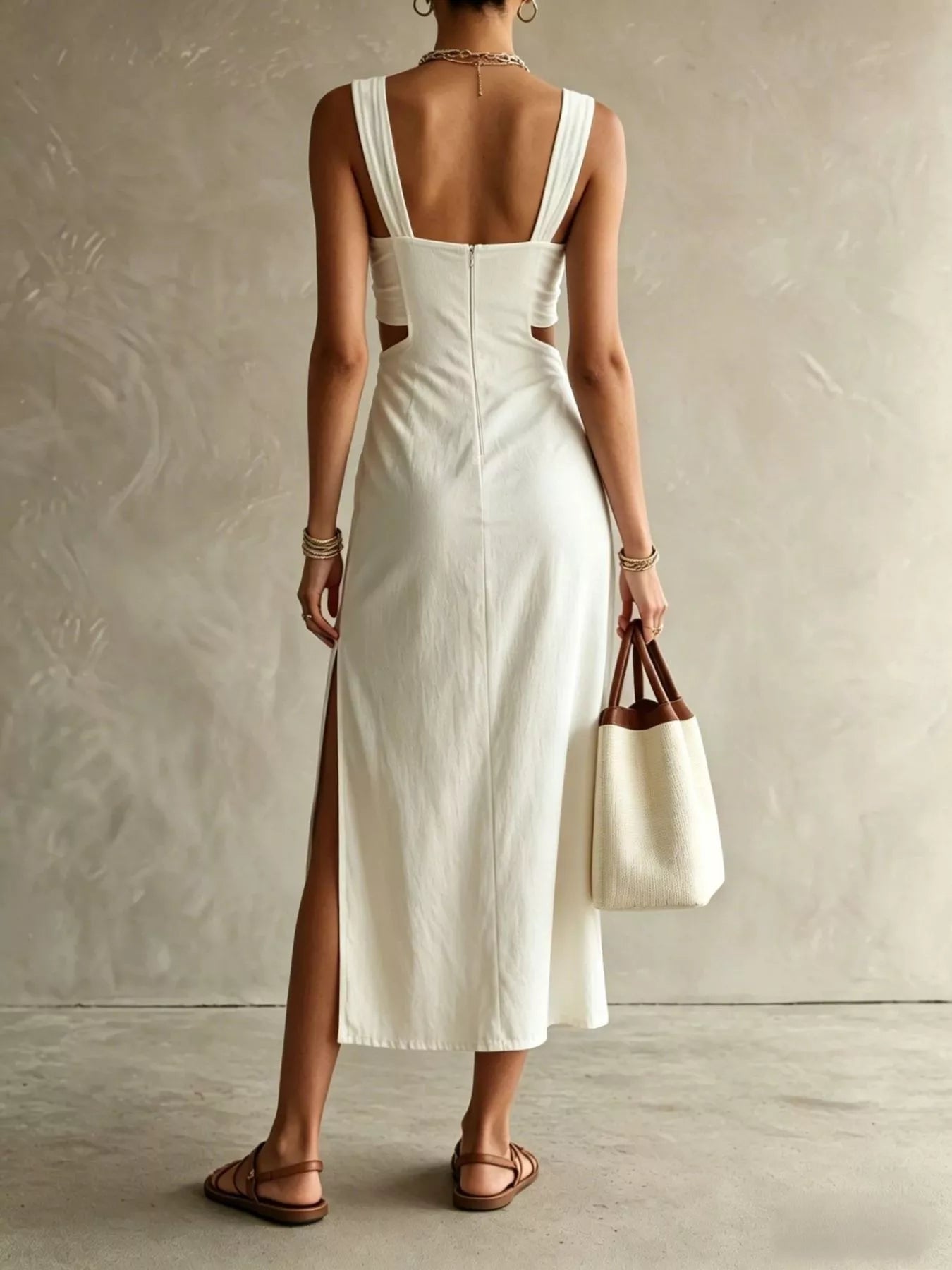 Ruched Cut-Out Midi Dress Secondary image