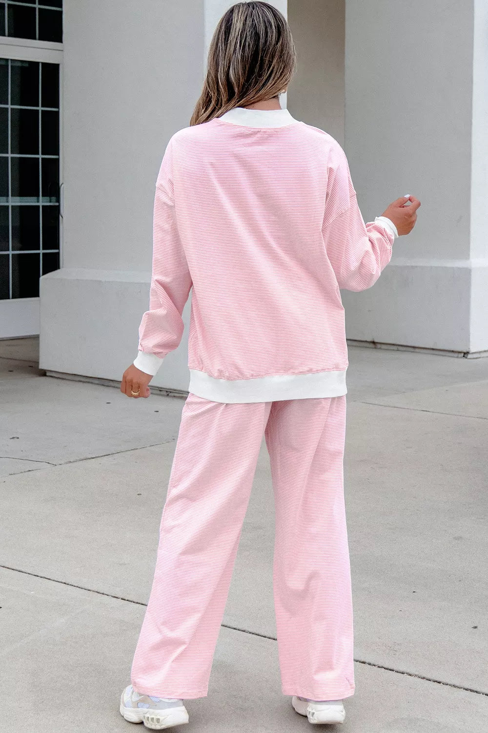 Striped Long Sleeve Top and Pants Set Secondary image