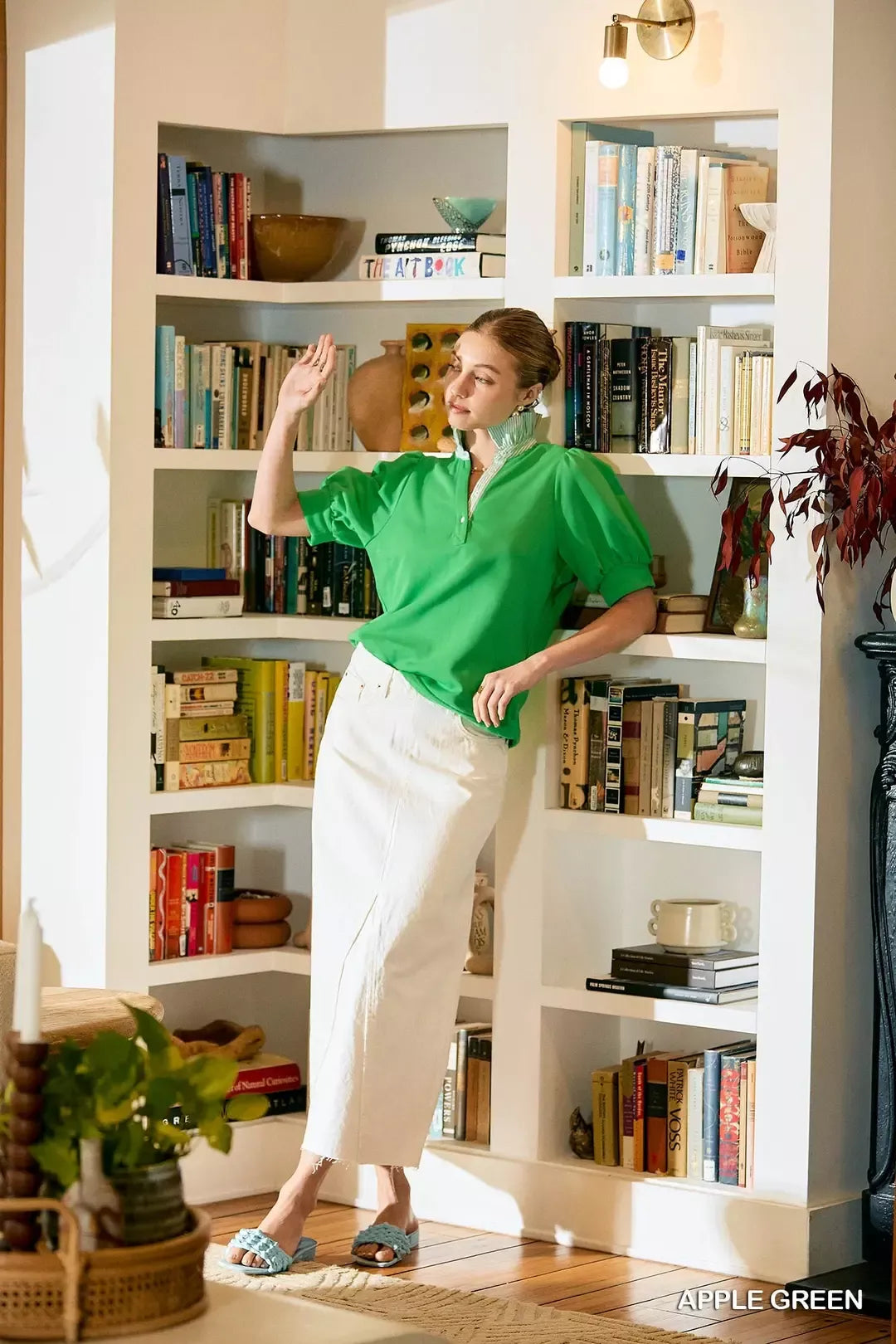 Umgee Striped Collar Popover Top Secondary image