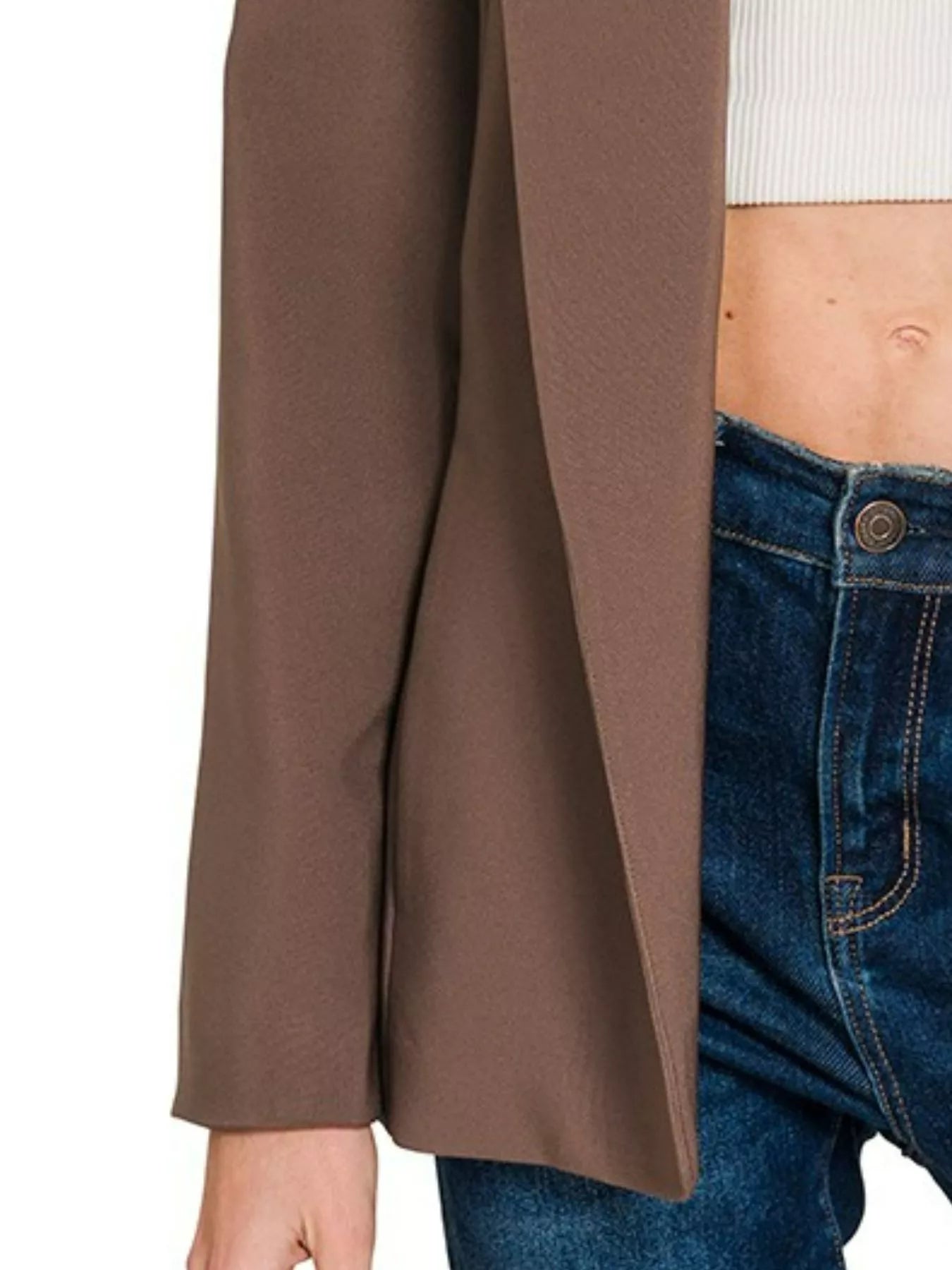 Zenana Woven Long Sleeve Blazer With Lining Secondary image