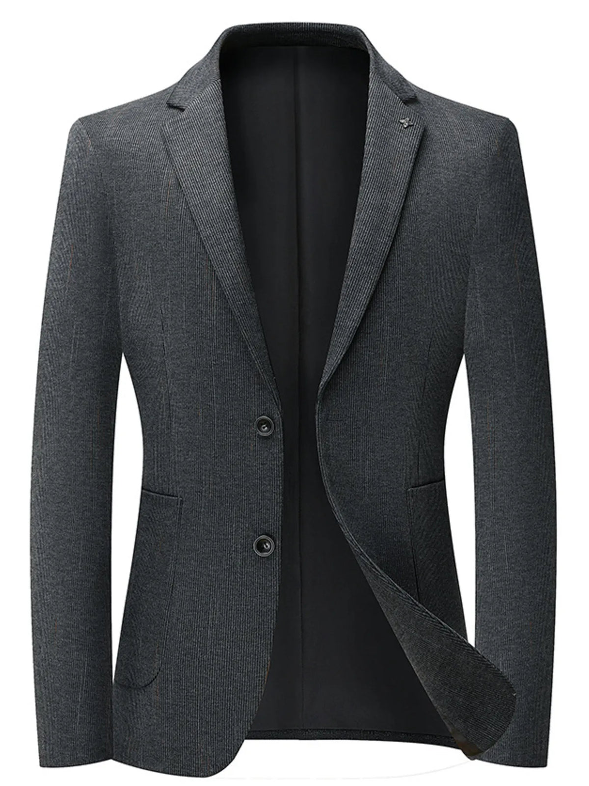 Men's Lapel Collar Long Sleeve Blazer – Taupe / Dark Gray - photo 2