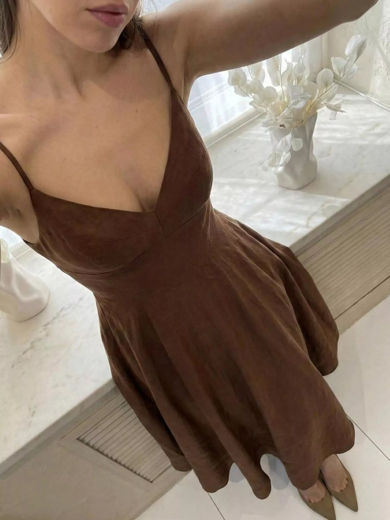 A-Line Spaghetti Strap Midi Dress Secondary image