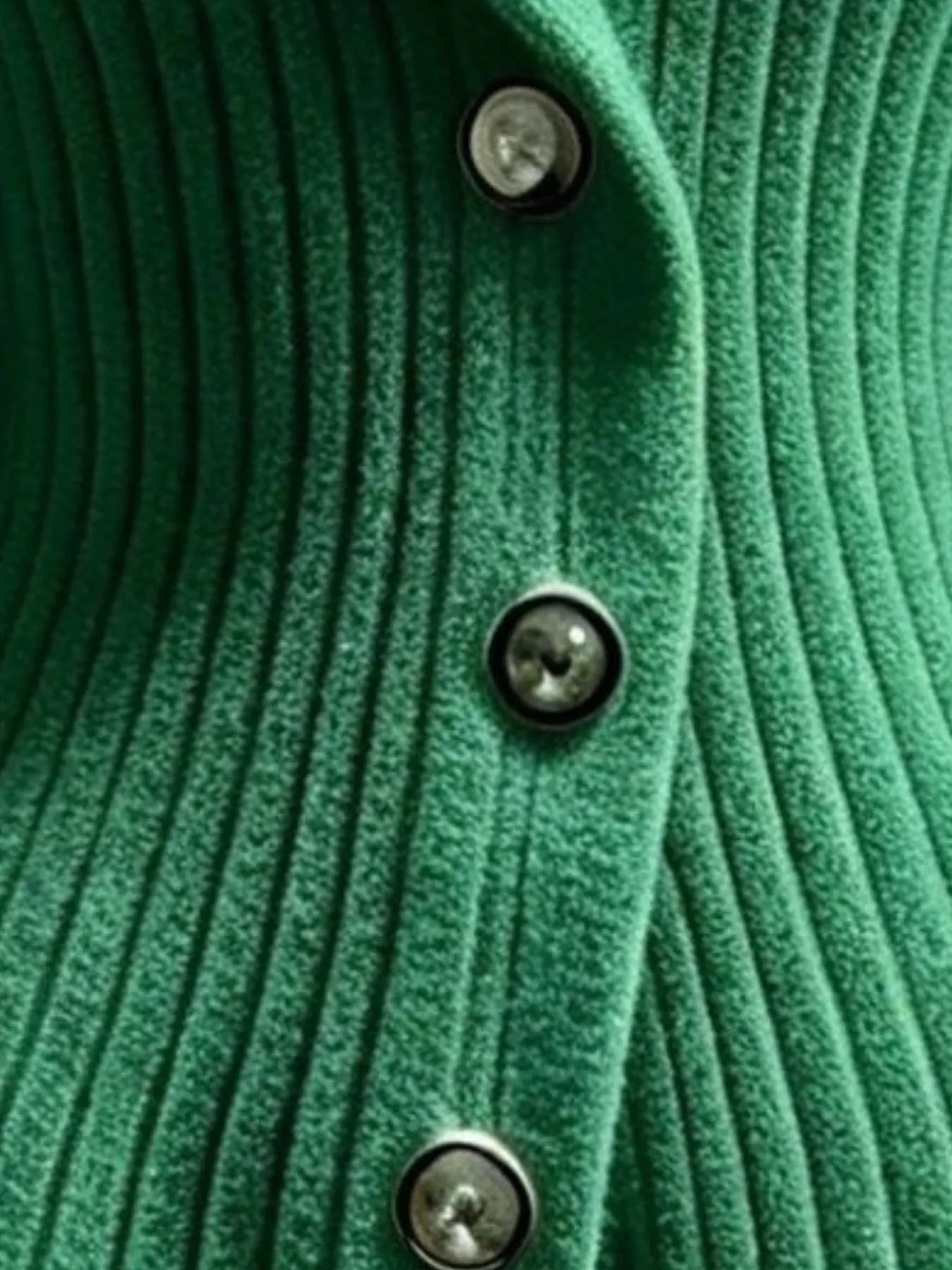 Full Size Ribbed Knit Button-Down Front Cardigan Plus Size Secondary image