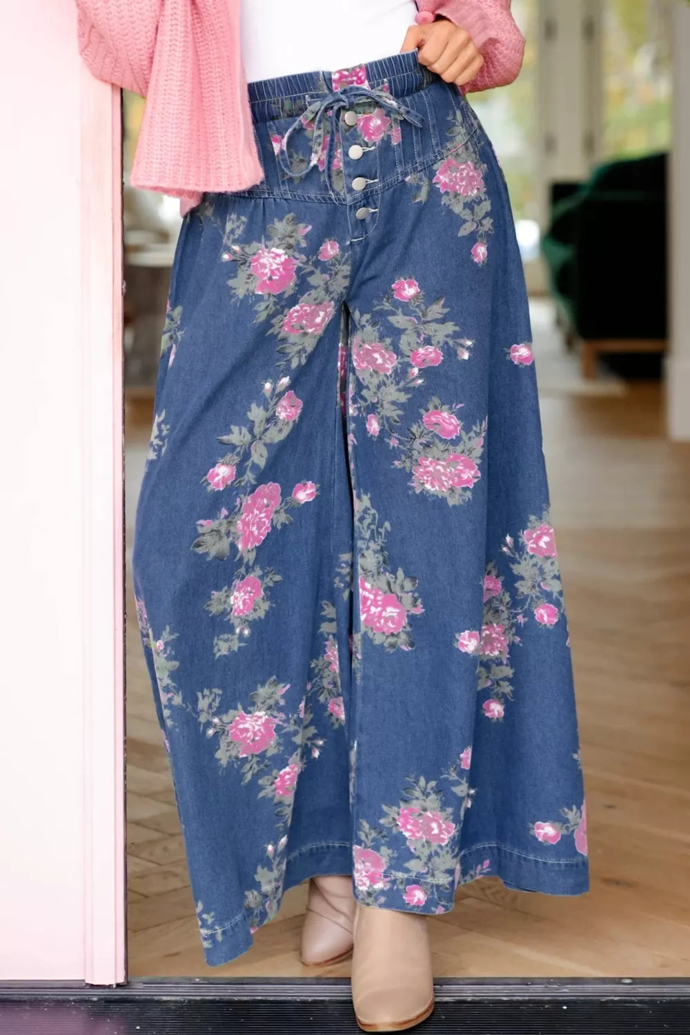 Floral Wide Leg Jeans Secondary image