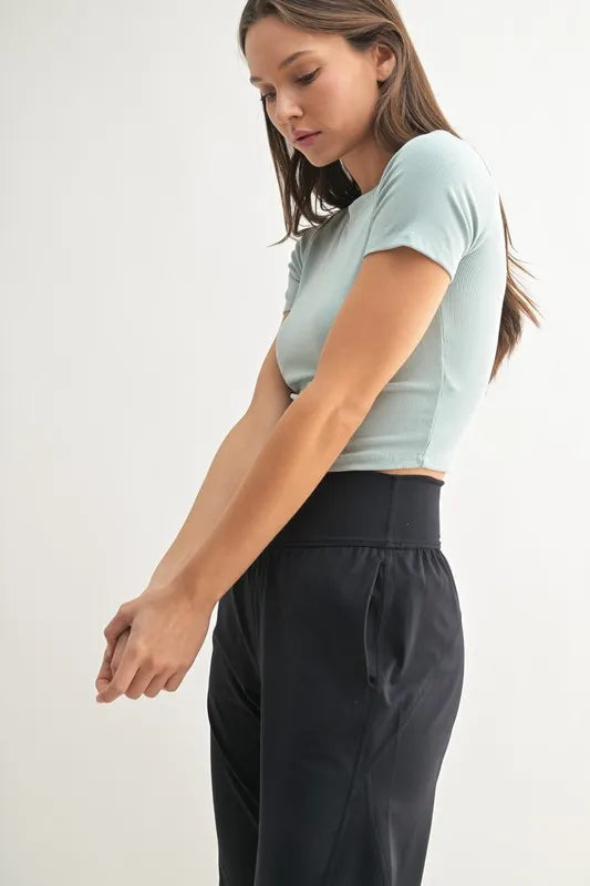 MONO B Essential Micro-ribbed Cropped Athleisure Tee Secondary image