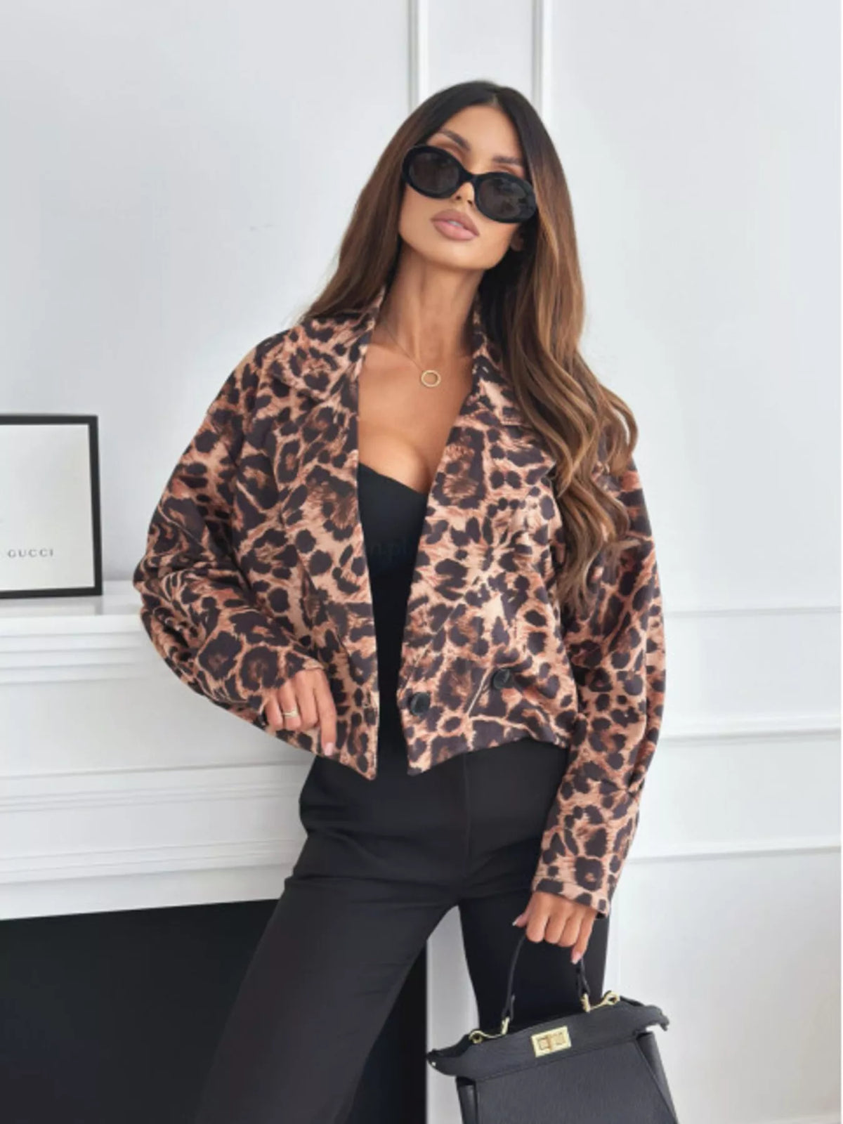 Leopard Print Cropped Blazer - photo 10