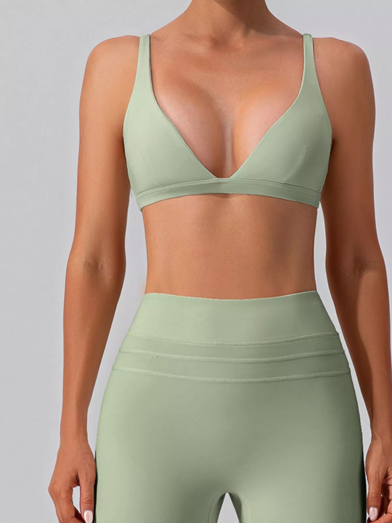V-Neck Tank and High-Waisted Seamless Pants Active Set Secondary image