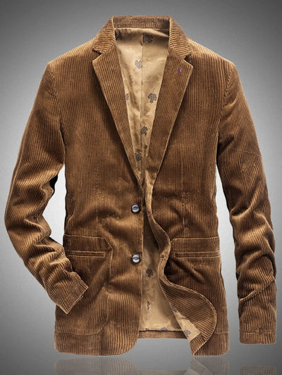 Men's Corduroy Button Up Casual Blazer