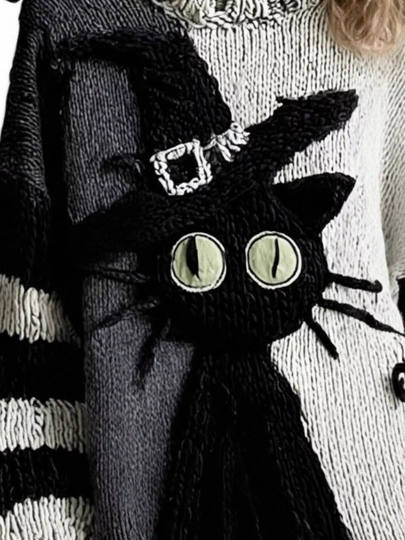 Full Size Color Block Oversized Dropped Shoulder Sweater Plus Size Secondary image