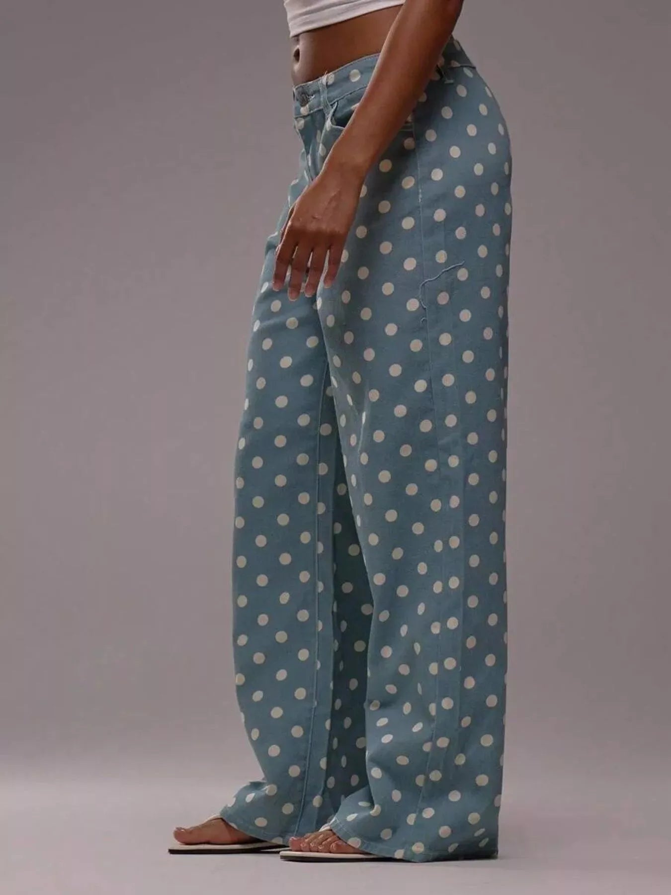 Polka Dot Wide Leg Jeans Secondary image
