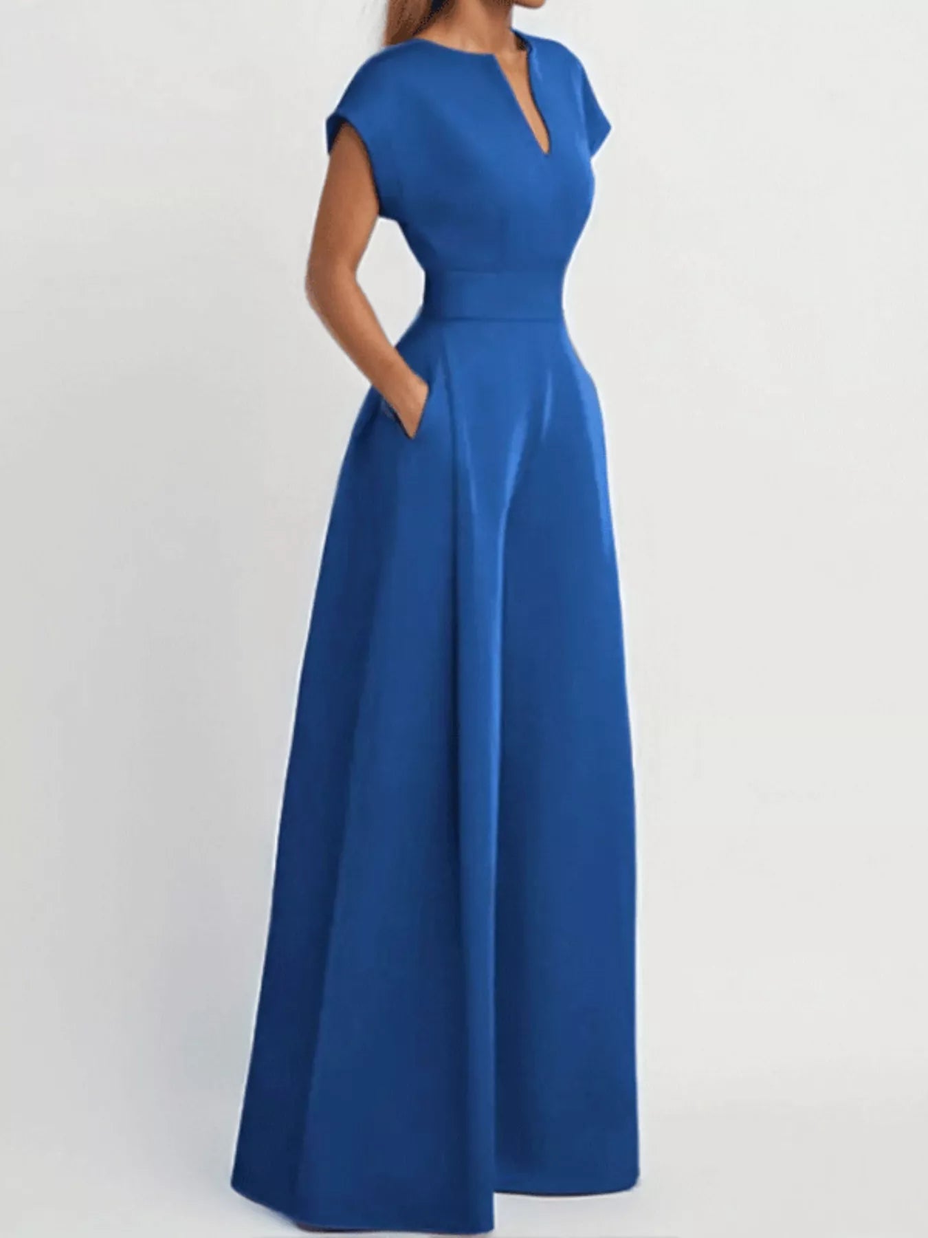 Full Size Notched Wide Leg Jumpsuit Plus Size Secondary image