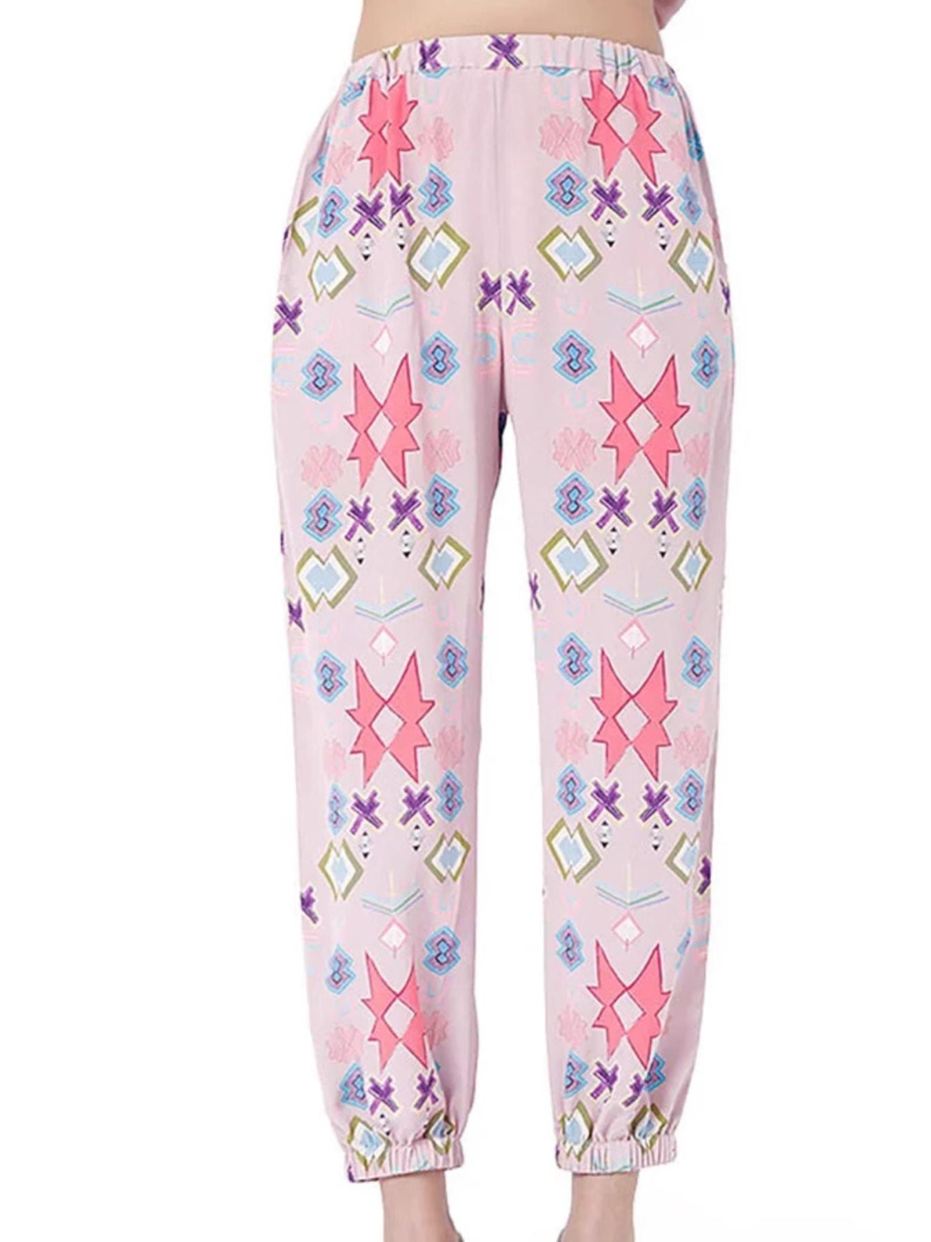 Printed Round Neck Long Sleeve Top and Pants Lounge Set Secondary image