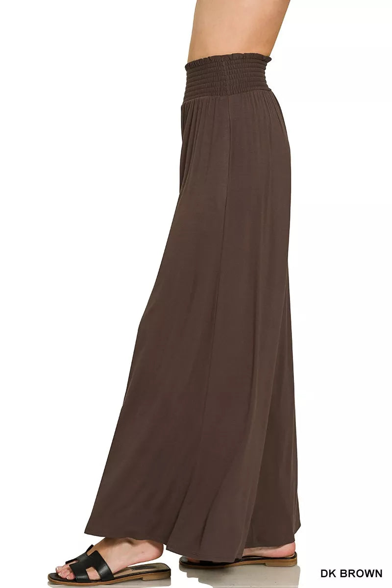 Zenana Smocked Waist Wide Leg Palazzo Pants Secondary image