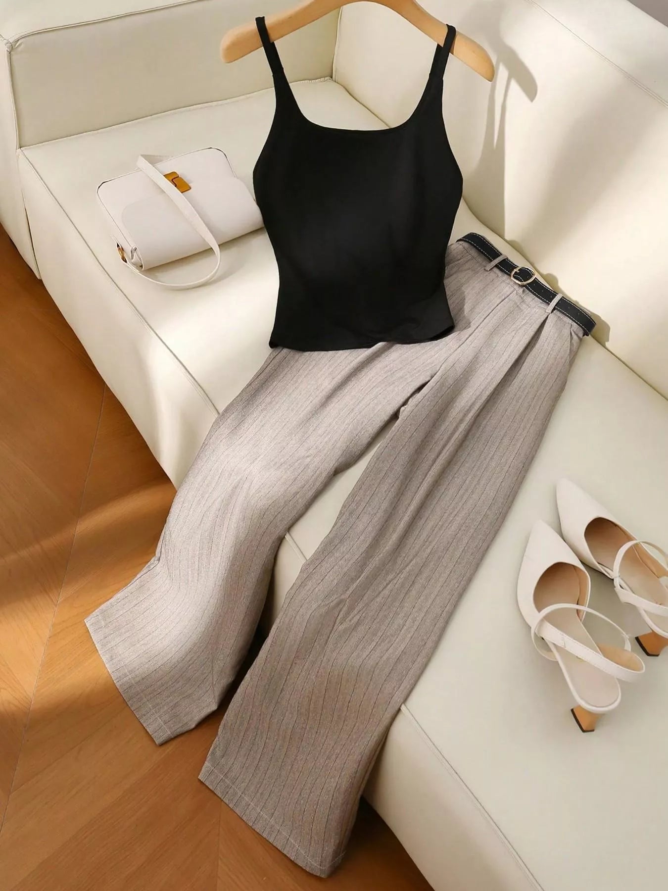 Sleeveless Top and Wide-Leg Pants Set Secondary image
