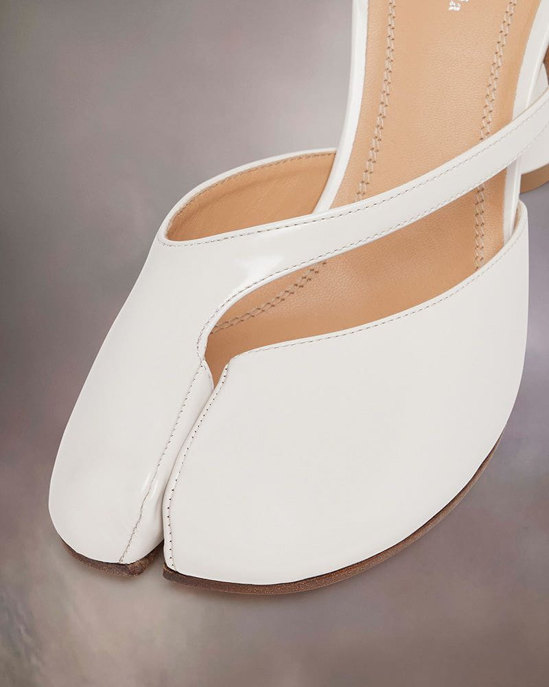 Tabi Leather Split Toe Block Heel Sandals