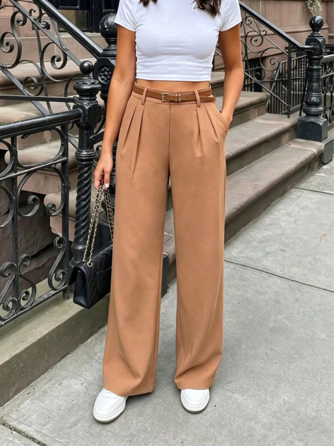 Pleated Wide Leg Pants Secondary image