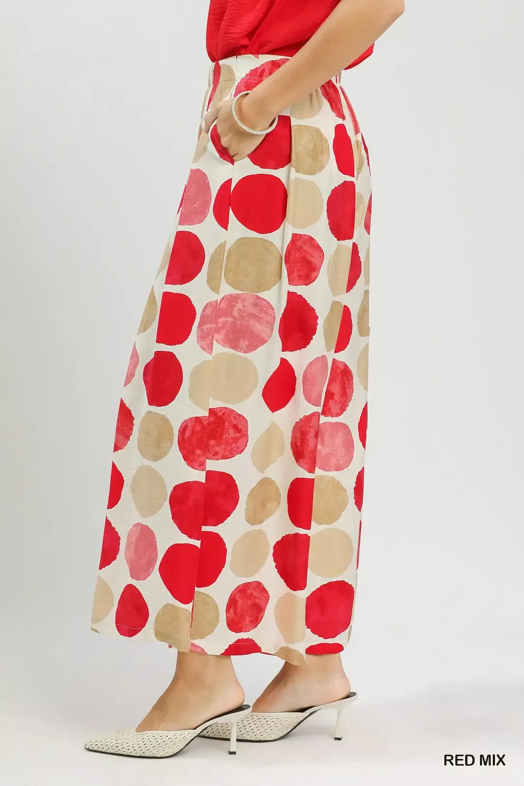 Umgee Dot Print Wide Leg Pants Secondary image