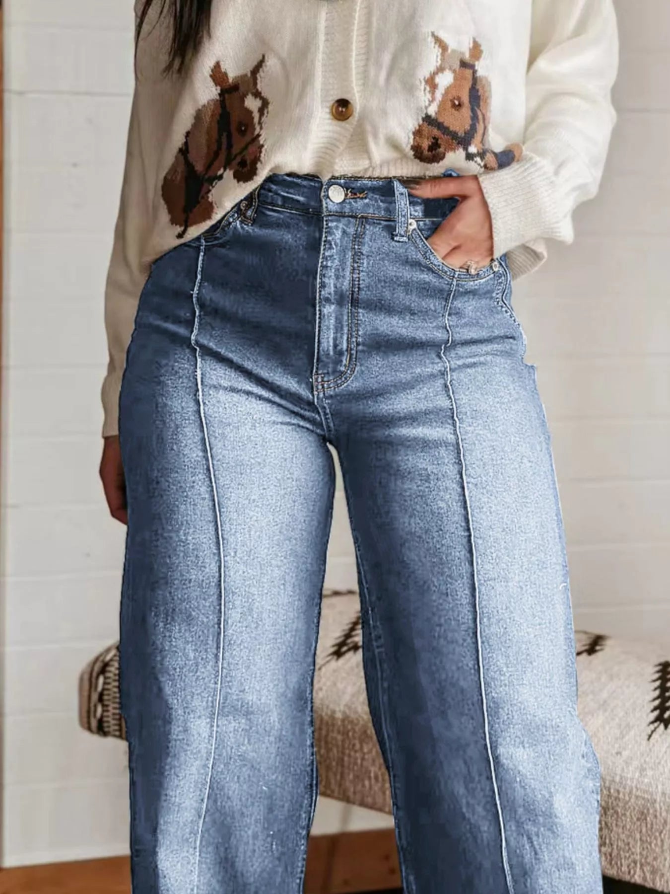 High-Waisted Wide Leg Jeans Secondary image