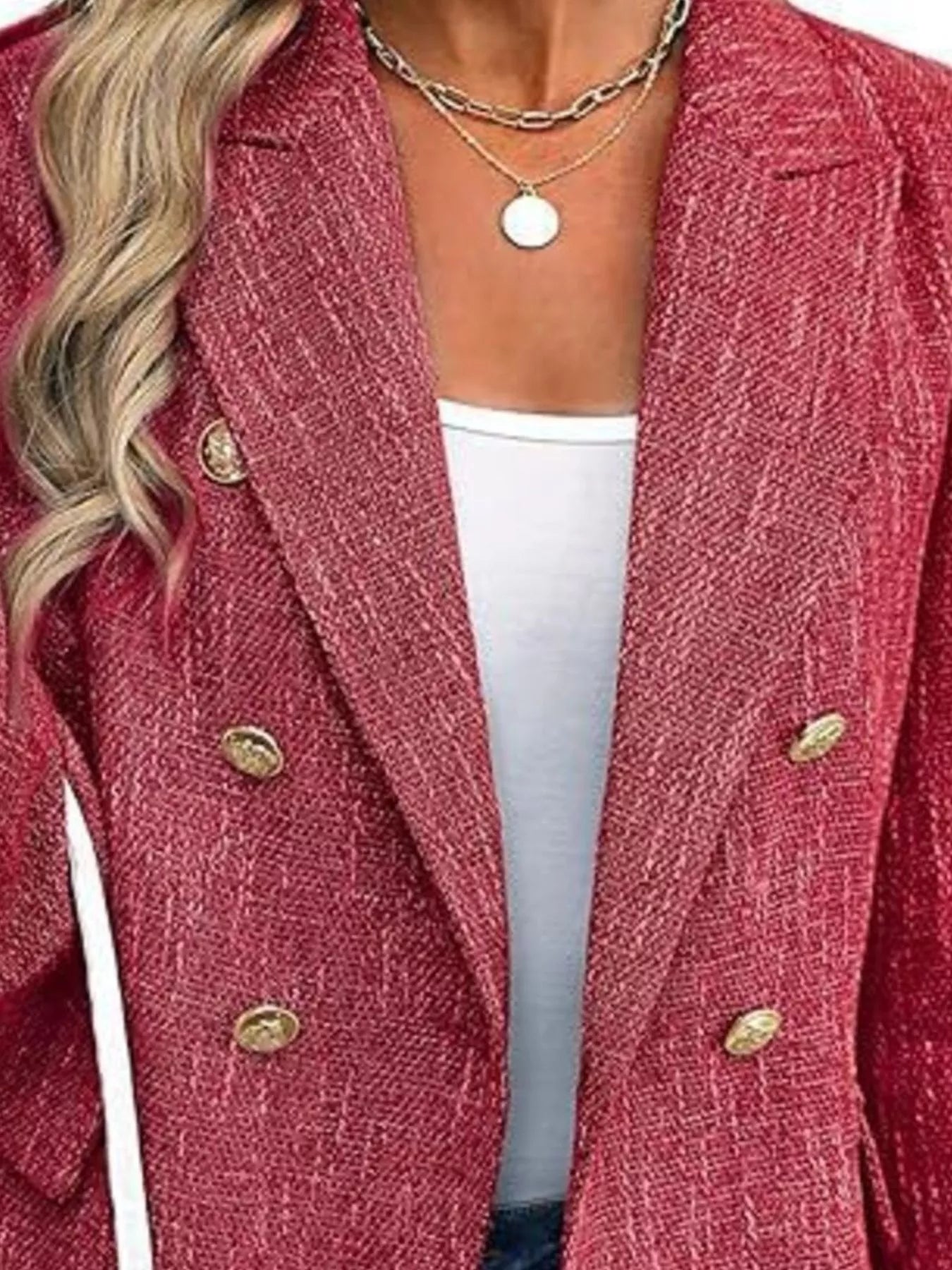 Double-Breasted Lapel Collar Blazer Secondary image