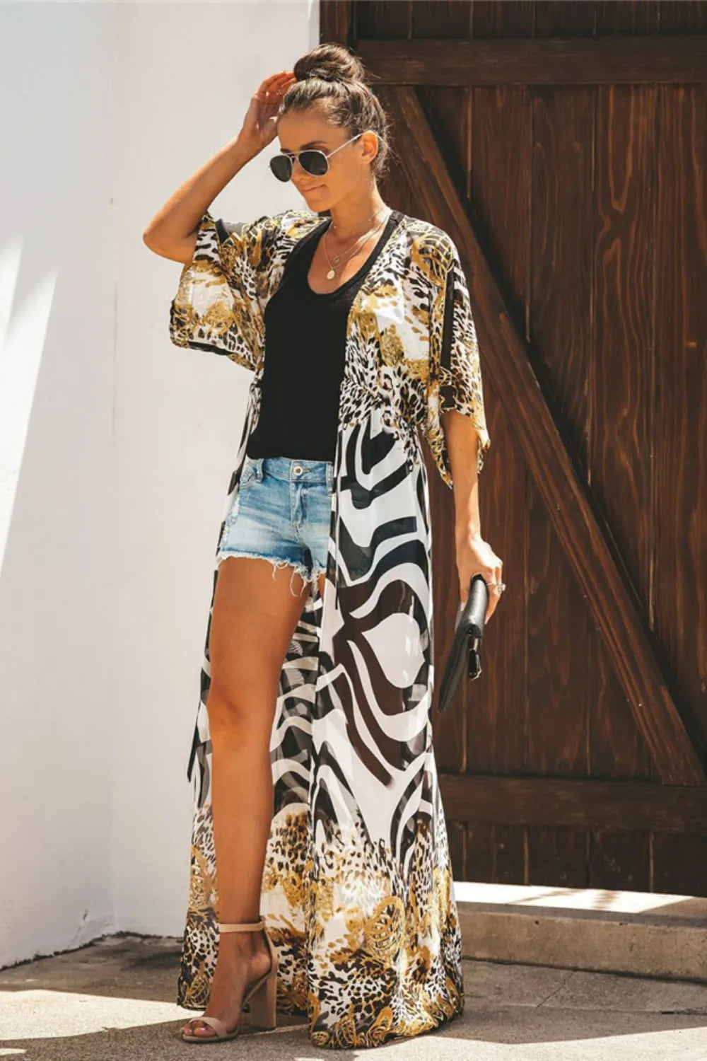 Open Front Leopard Cover-Up Secondary image
