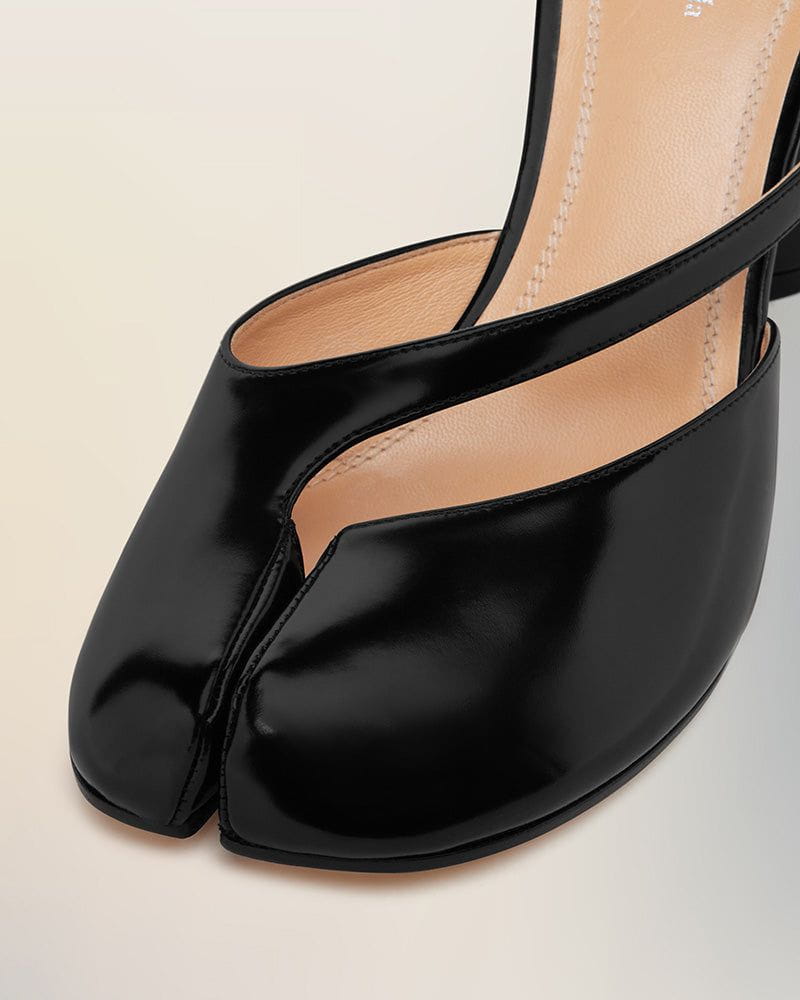 Tabi Leather Split Toe Block Heel Sandals