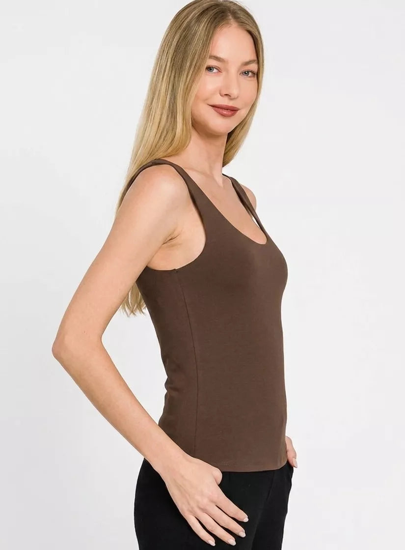 Zenana Double Layered Double Scoop Tank Top Secondary image