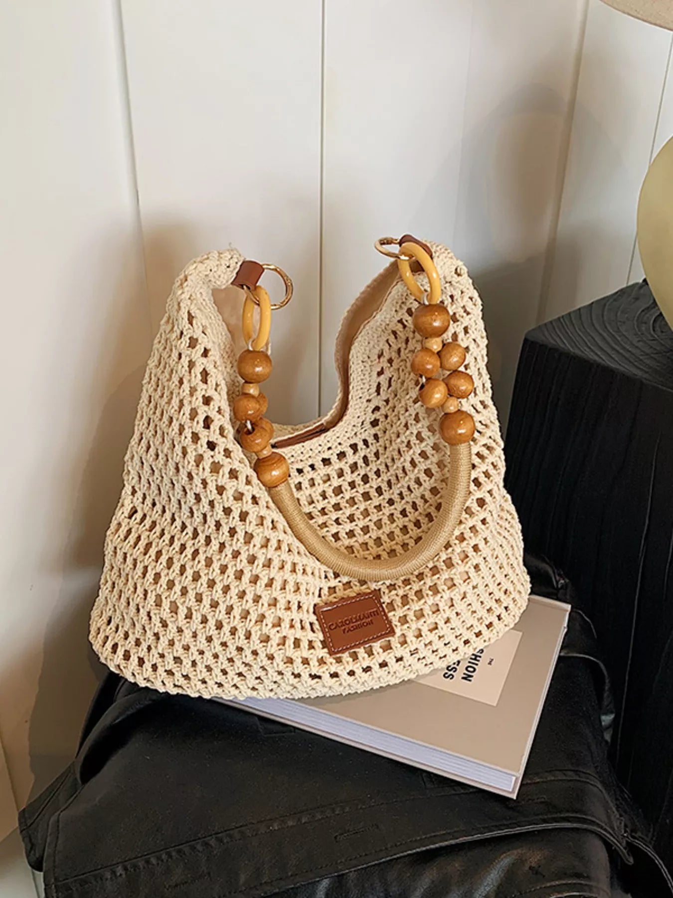 Beaded Handle Crochet Handbag Secondary image