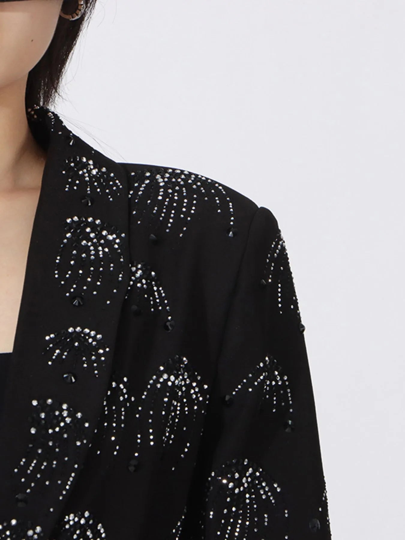Rhinestone Button Down Long Sleeve Blazer Secondary image