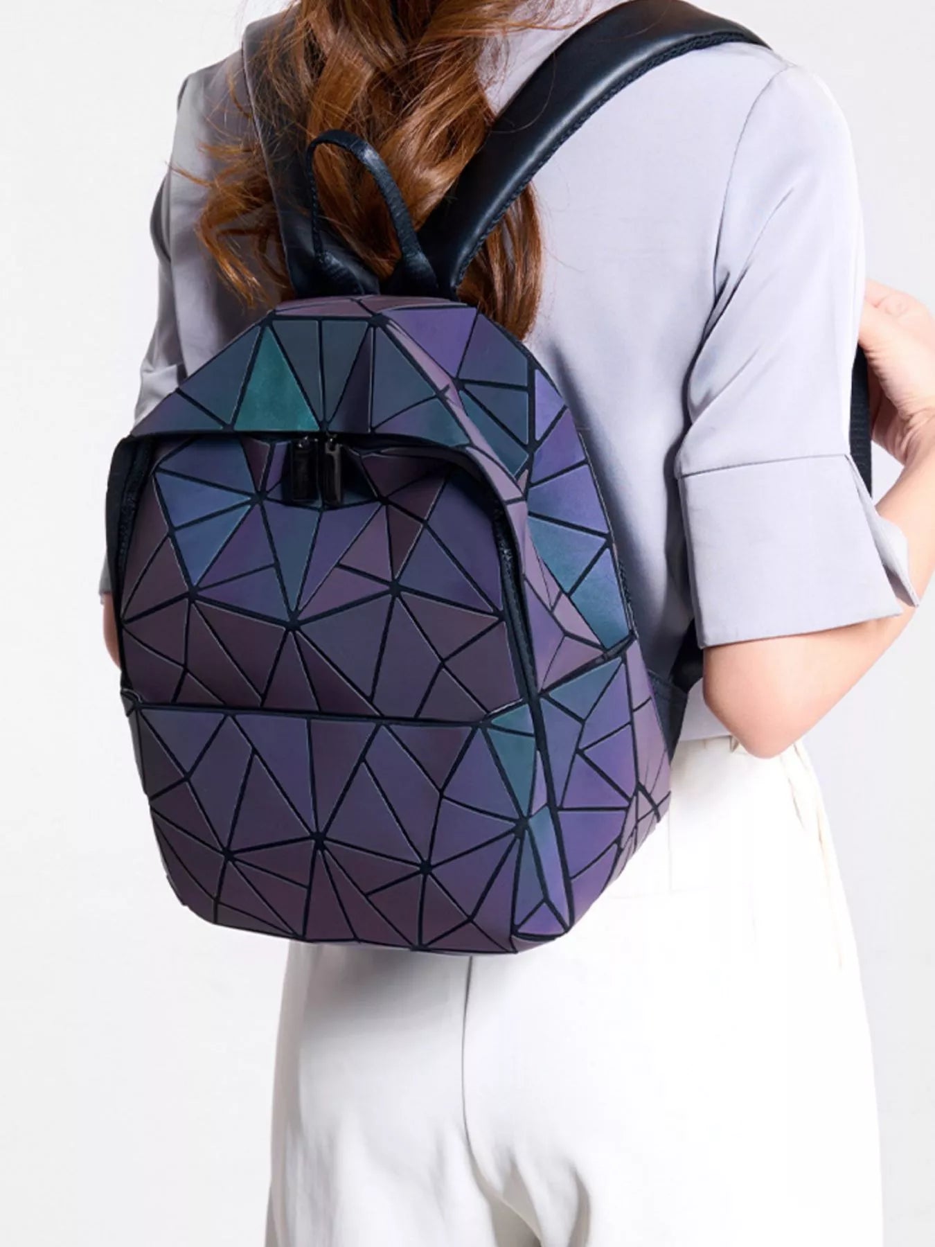 Geometric Adjustable Straps Backpack Bag Secondary image