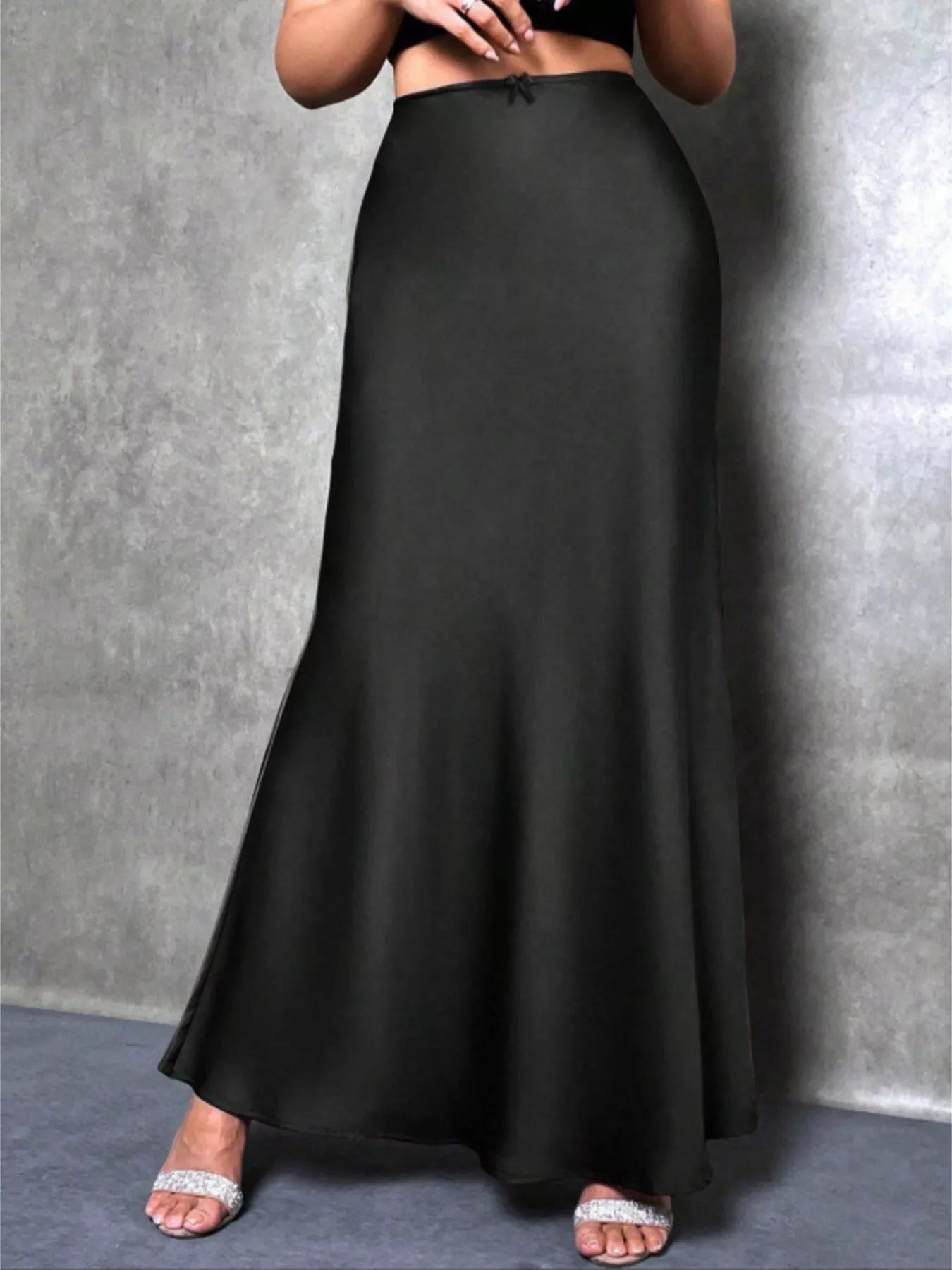 High Waist Satin Maxi Skirt Secondary image