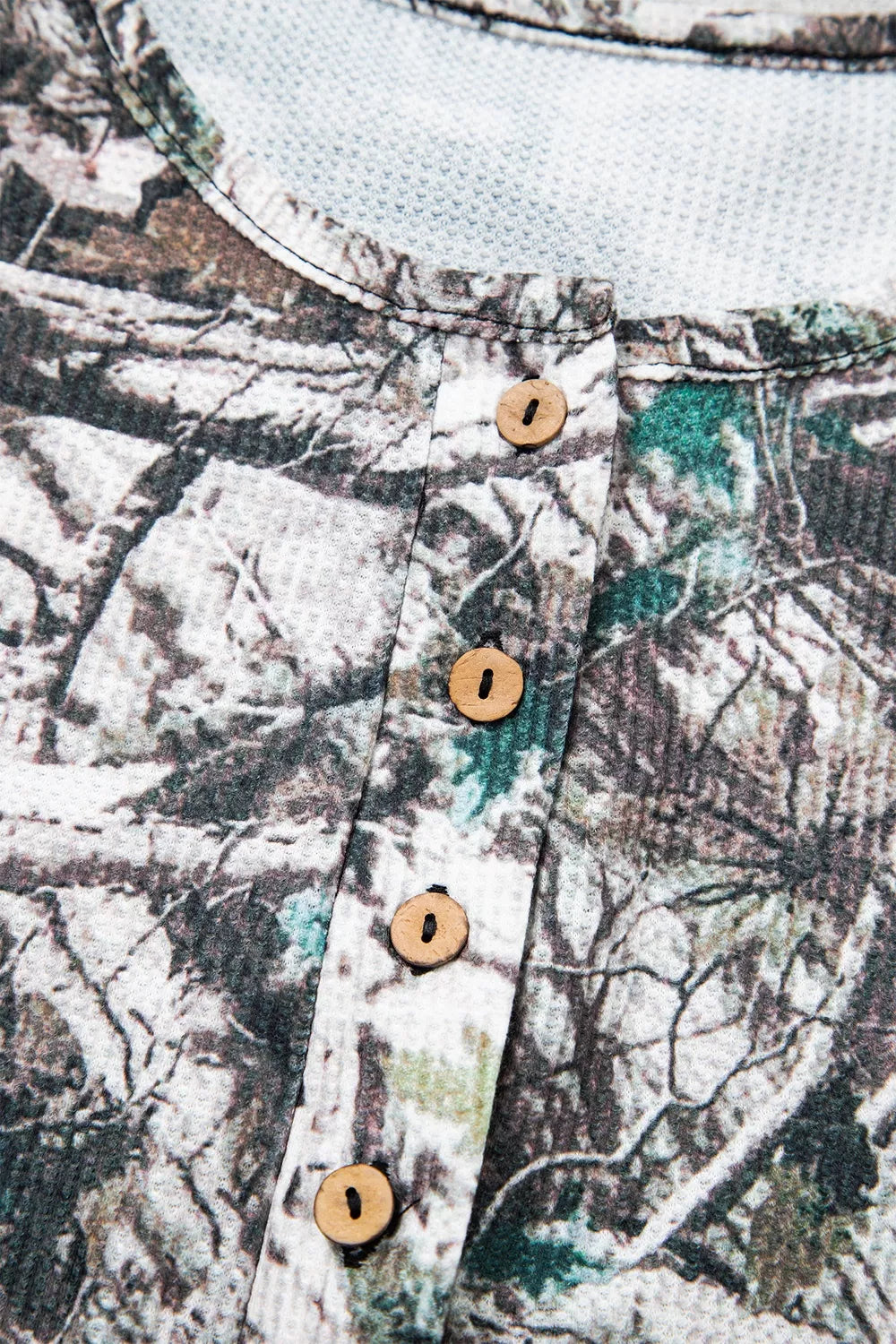 Camo Long Sleeve Top Elastic Waist Shorts Two Piece Set - photo 9