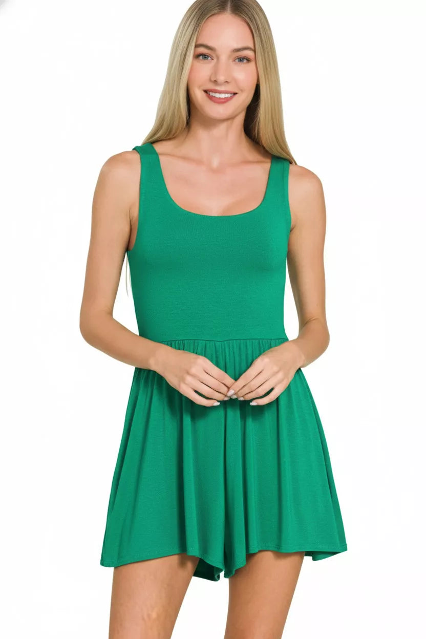 Zenana Double Layered Tank Romper Secondary image
