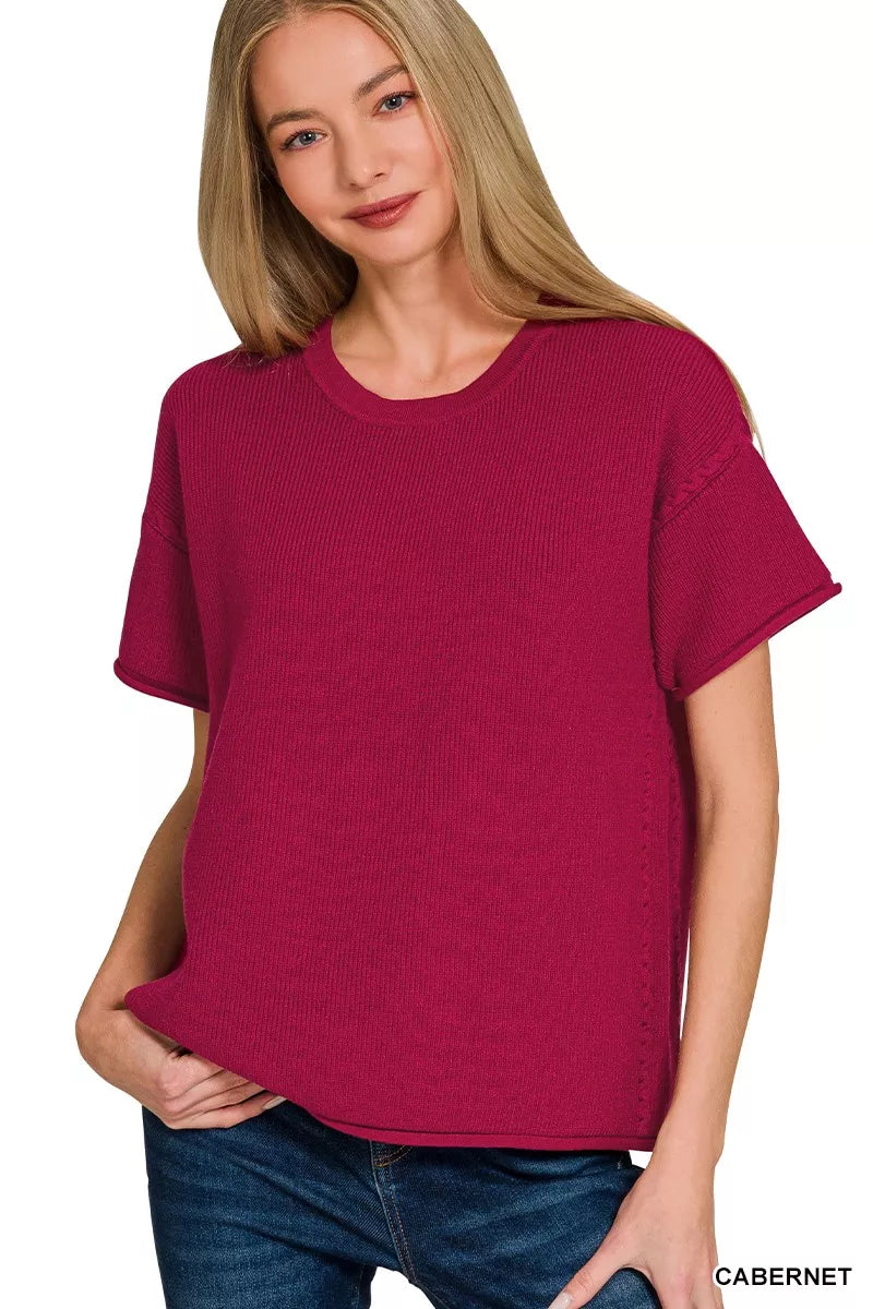 Zenana Viscose Round Neck Top & Pants Set Secondary image