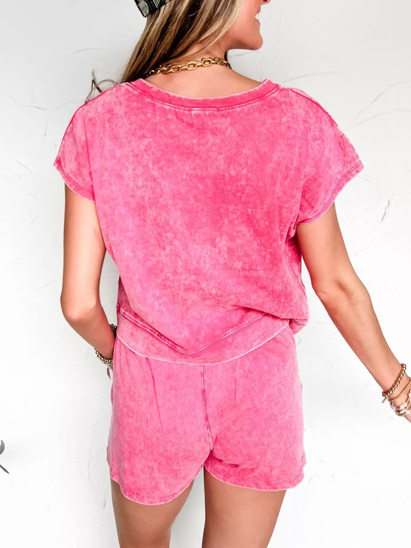 Round Neck Top and Shorts Set Secondary image