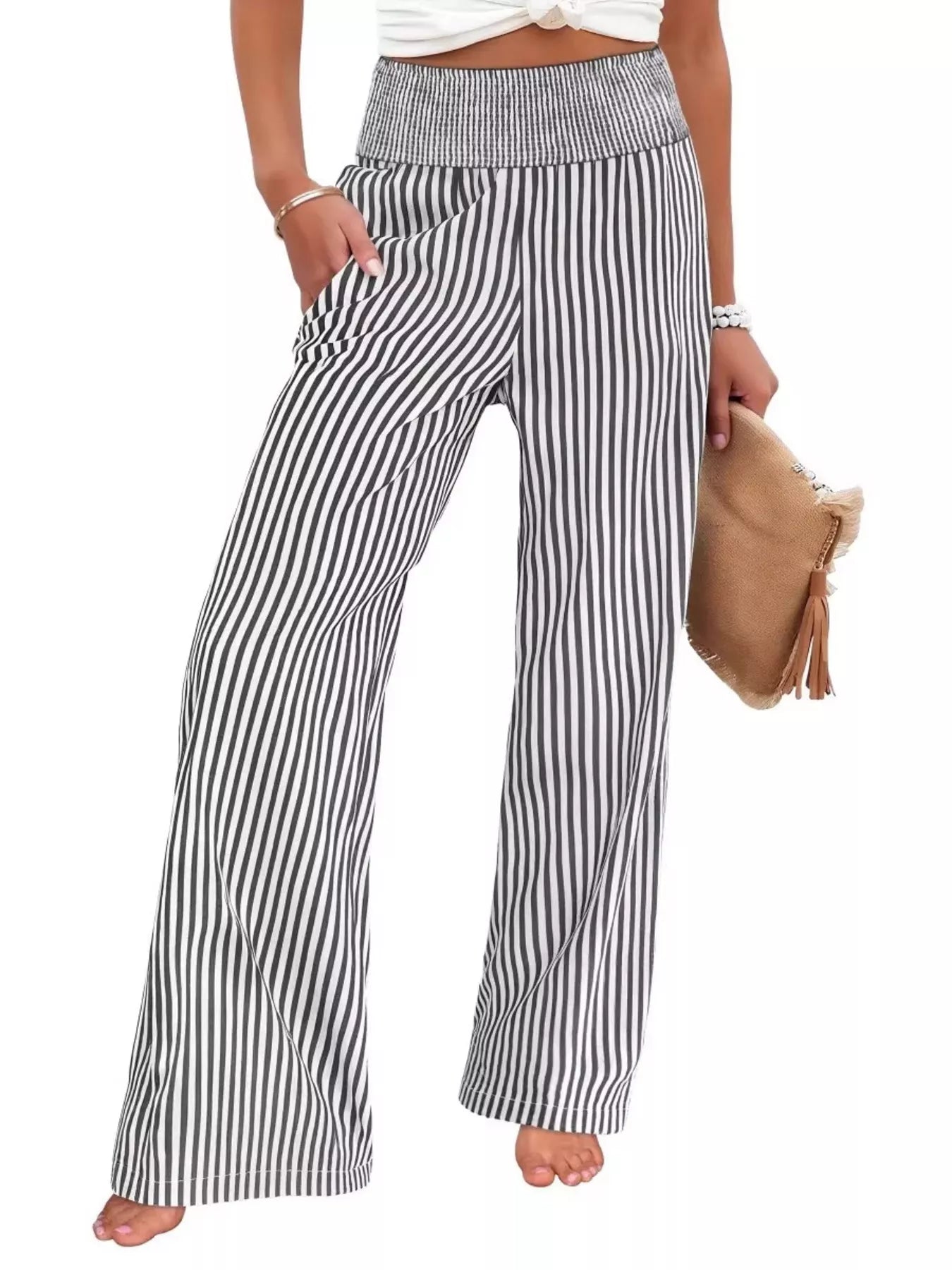 Striped Wide-Leg Pants Secondary image