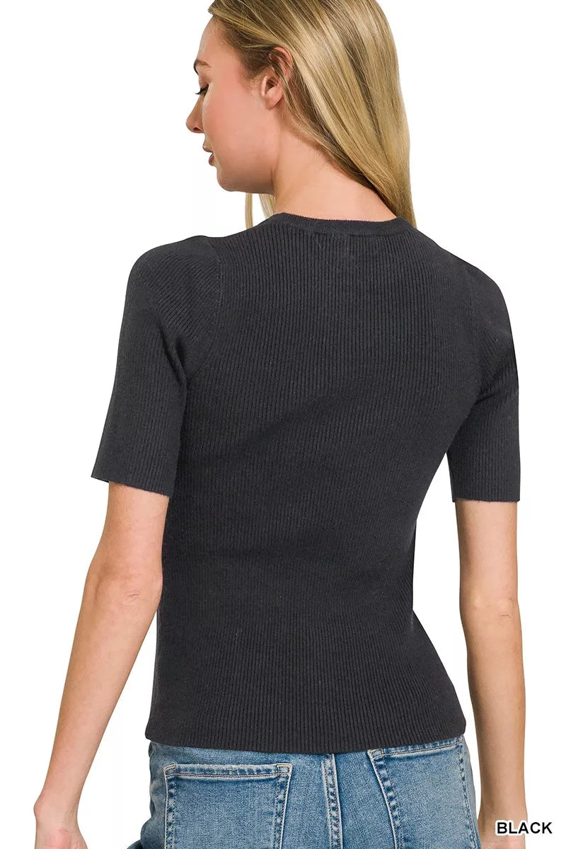 Zenana Viscose Ribbed Round Neck Sweater Secondary image