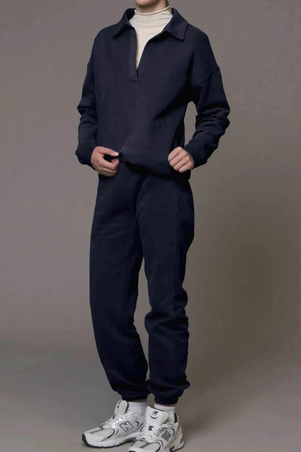 Johnny Collar Long Sleeve Top and Joggers Active Set Secondary image