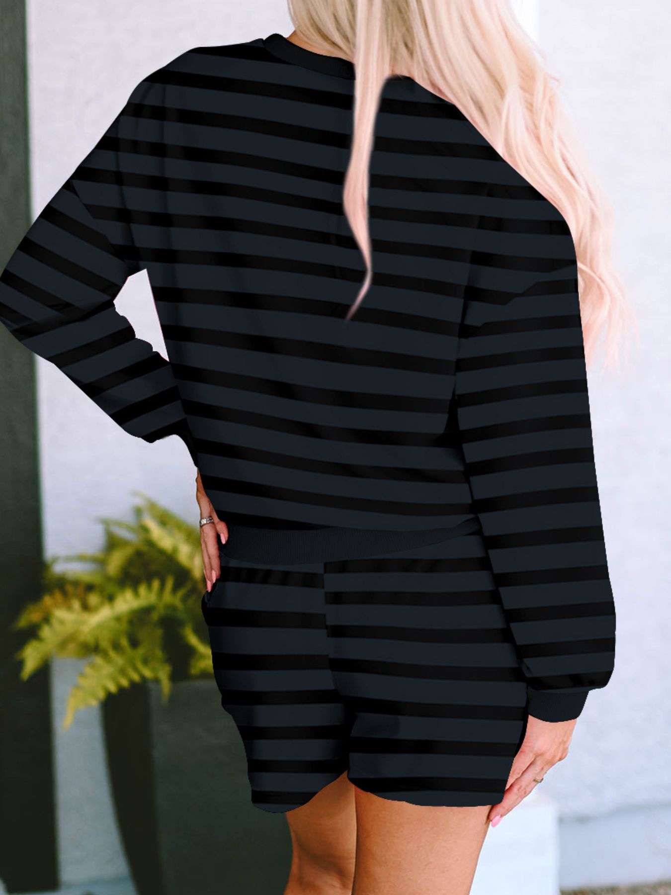 Long Sleeve Top and Shorts Two Piece Set Secondary image