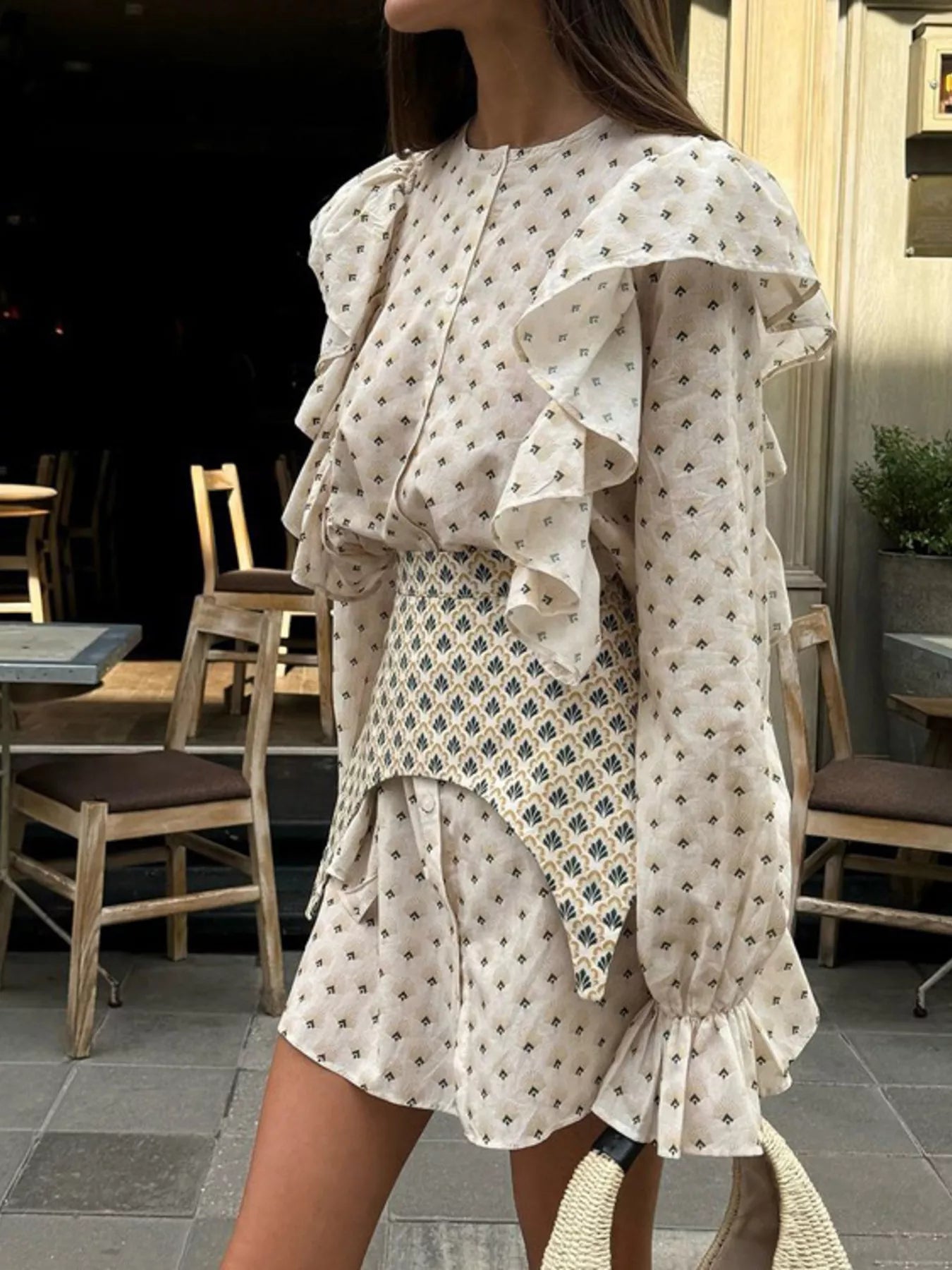 Ruffled Floral Print Mini Dress Secondary image