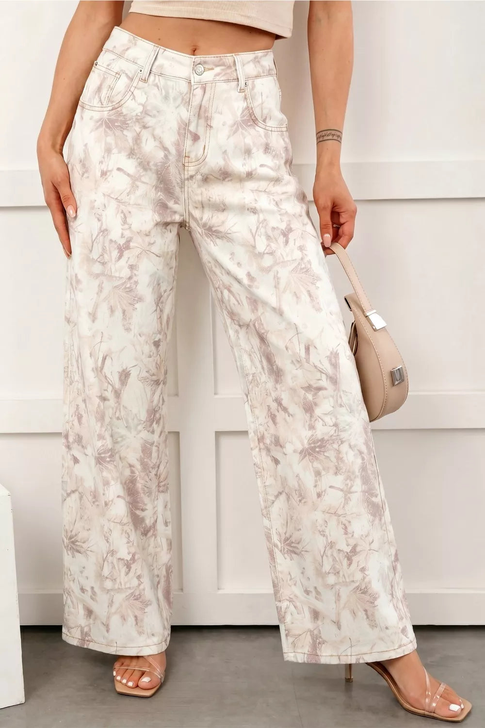 Woodland Camo Tummy Control Denim Wide Leg Jeans Secondary image