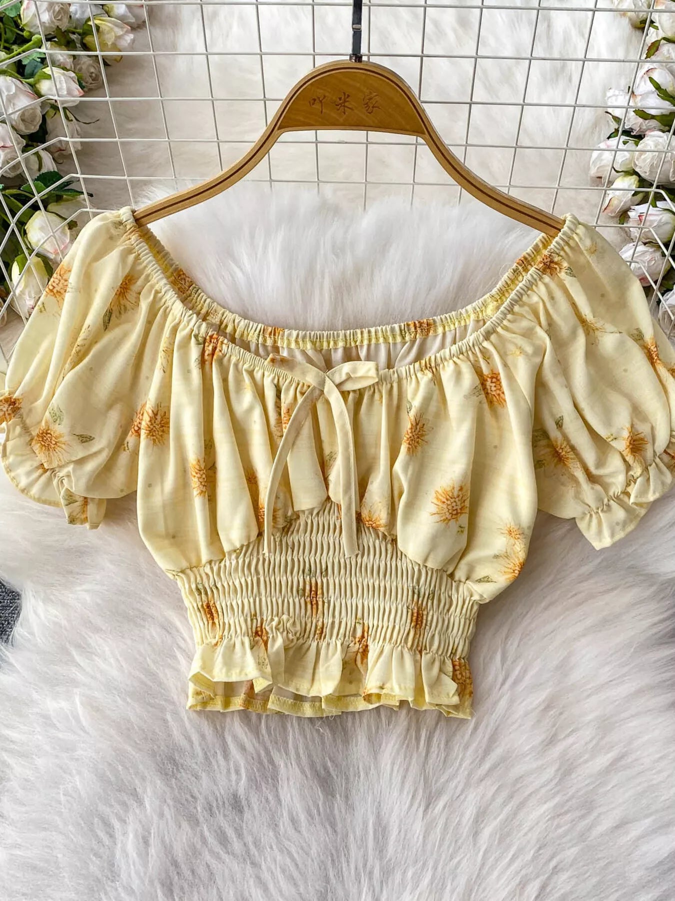 Smocked Floral Top and Skirt Set Secondary image