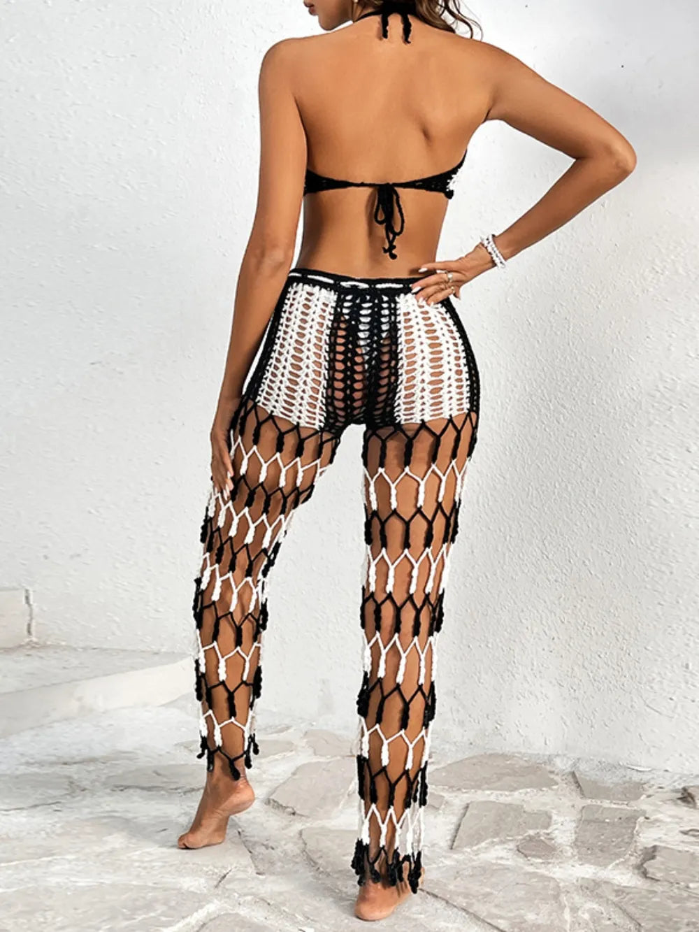 Cutout Halter Neck Top and Pants Two-Piece Swim Set Secondary image